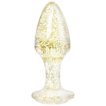 Анальная пробка ToyFa с золотыми блёстками