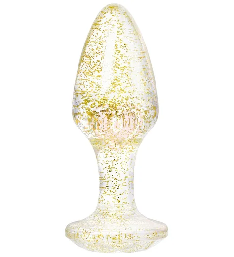Анальная пробка ToyFa с золотыми блёстками фото 1