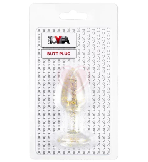 Анальная пробка ToyFa с золотыми блёстками фото 3