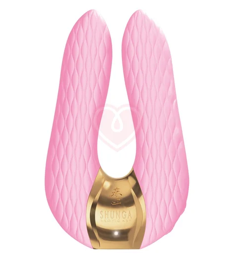 Мини-вибратор с двумя кончиками Shunga AIKO нежно-розовый фото 1