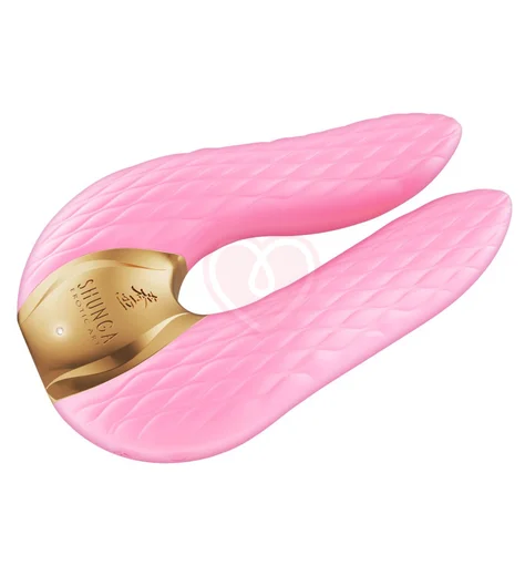 Мини-вибратор с двумя кончиками Shunga AIKO нежно-розовый фото 2