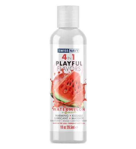 Согревающий лубрикант 4 в 1 Swiss Navy Playful Flavors Арбуз 29,5 мл фото 1