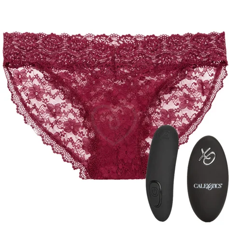 Вибратор для клитора с пультом Lace Panty Set L/XL бордовый фото 1