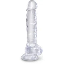 Гелевый фаллоимитатор с мошонкой King Cock Clear 16 см прозрачный