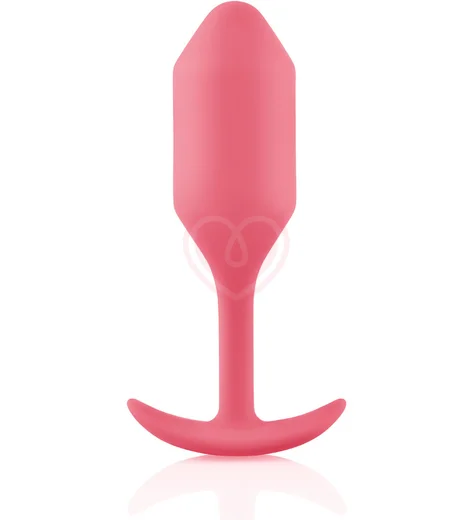 Утяжелённая анальная пробка для ношения b-Vibe Snug Plug 2 малая коралловая фото 1