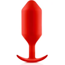 Утяжелённая анальная пробка для ношения b-Vibe Snug Plug 6 большая красная
