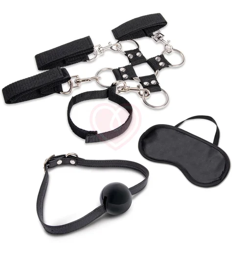Набор для фиксации из 5 предметов Hogtie Ball Gag Kit черный фото 1