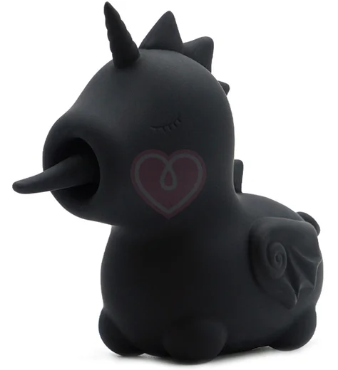 Клиторальный вибратор в виде единорога со стимуляцией язычком Unihorn Wild Spirit черный фото 1