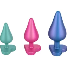 Набор анальных пробок Romp Luster с основанием сердечком