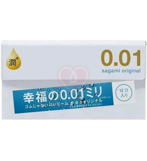 Полиуретановые презервативы Sagami Original 001 Extra Lub с увеличенным количеством смазки 12 шт фото 1