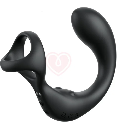 Стимулятор простаты с вибрацией эрекционным кольцом и пультом Ass-gasm Taint-alizer чёрный фото 1