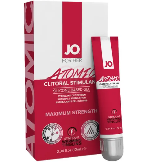 Разогревающий гель для клитора JO Clitoral Gel Atomic мощного действия 10 мл фото 1