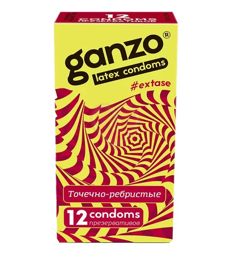 Презервативы Ganzo Extase с точечной и ребристой поверхностью 12 шт фото 1
