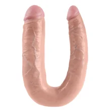 Двухсторонний фаллоимитатор King Cock U-Shaped Double большой телесный