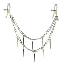 Зажимы на соски с двойной цепочкой Rock Hard Nipple Clamps