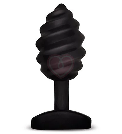 Рельефная анальная пробка с вибрацией Gvibe Gplug Twist чёрная фото 1