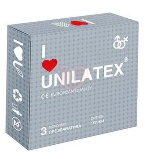 Рельефные точечные презервативы Unilatex Dotted 3 шт фото 1
