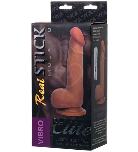 Реалистичный вибратор ToyFa RealStick Elite Mulatto мулат 13 см фото 2