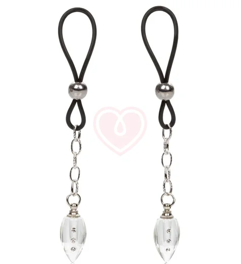 Зажимы на соски Nipple Play Non-Piercing Crystal Teardrop хрустальные капельки фото 1