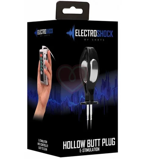Пробка с отверстием и электростимуляцией Shots Hollow Butt Plug фото 4