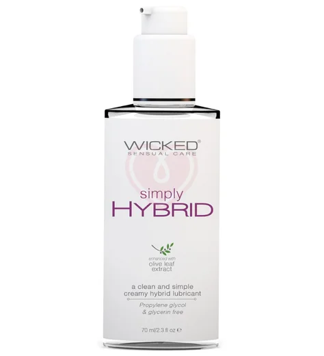 Водно-силиконовый лубрикант Wicked Simply Hybrid с экстрактом листа оливы 70 мл фото 1