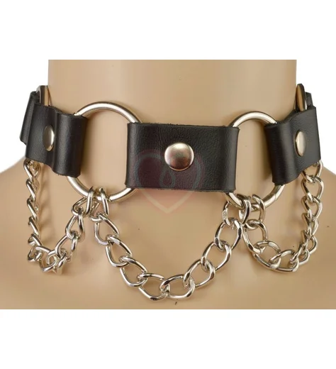 Ошейник из колец и цепочек фото 1