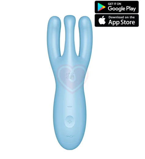 Вибростимулятор Satisfyer Threesome 4 с тремя кончиками и приложением голубой фото 1
