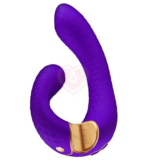 Вибратор с клиторальным стимулятором Shunga MIYO фиолетовый фото 2