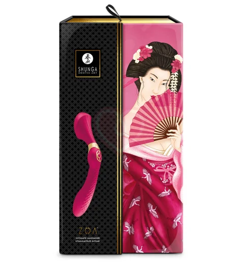 Двухсторонний вибратор Shunga ZOA малиновый фото 2