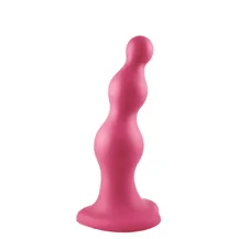 Рельефный фаллоимитатор Strap-On-Me Dildo Plug Beads размер L 14,8 см розовый