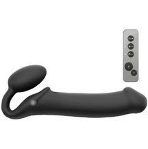 Безремневой страпон с вибрацией и пультом управления Strap-on-me XL чёрный