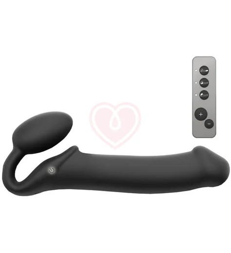 Безремневой страпон с вибрацией и пультом управления Strap-on-me XL чёрный фото 1