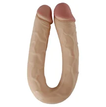 Загнутый двусторонний фаллоимитатор Real 46 см