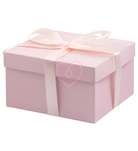 Подарочная коробка Пудра 15х15 см нежно-розовая фото 1