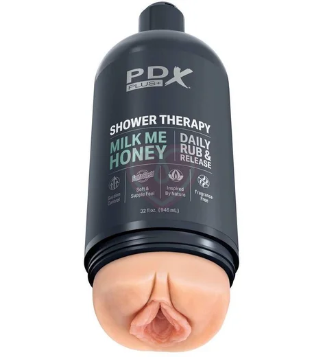 Мастурбатор вагина в бутылке геля Shower Therapy Milk Me Honey Light телесная фото 1