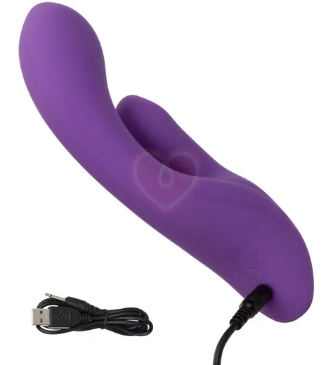Вибратор с клиторальным кончиком Stella Liquid Silicone Dual Pleaser фиолетовый фото 5