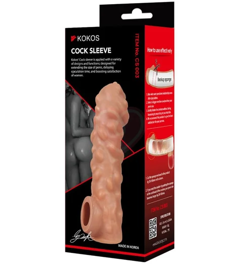 Насадка с крупными бугорками и отверстием для мошонки Kokos Cock Sleeve CS003-M фото 2