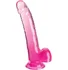 Гелевый фаллоимитатор с мошонкой King Cock Clear 20 см розовый фото 1