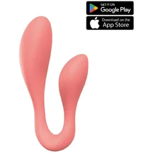 Стимулятор для пар с управлением через приложение Couple Secrets 2.0 APP персиковый