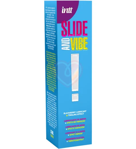 Стимулирующий гель с эффектом вибрации и холода Intt Slide And Vibe с ароматом ежевики 35 мл фото 2