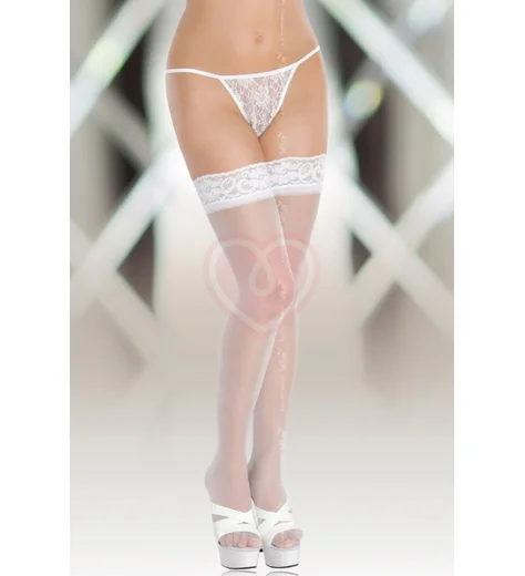 Чулки на кружевной резинке Soft Line Collection белые фото 1