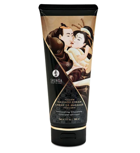 Съедобный массажный крем Shunga Необыкновенные поцелуи Пьянящий шоколад 200 мл фото 1