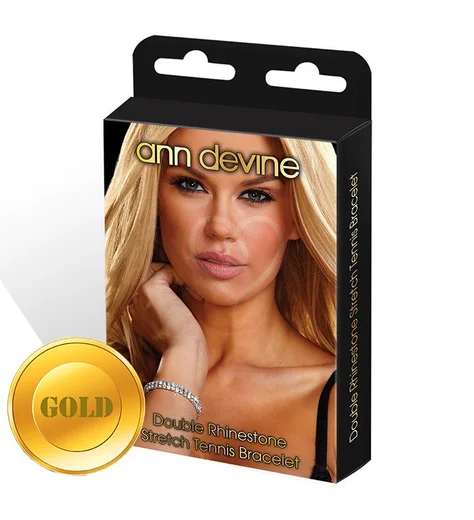 Браслет из кристаллов Stretch Tennis Bracelet золотой фото 1