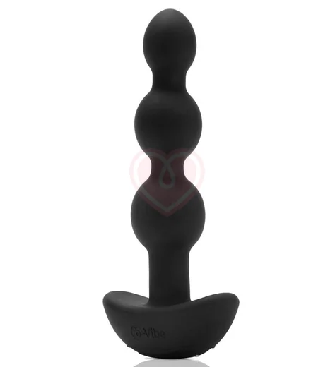 Анальные шарики с 2 моторчиками B-Vibe Triplet Anal Beads чёрные фото 1