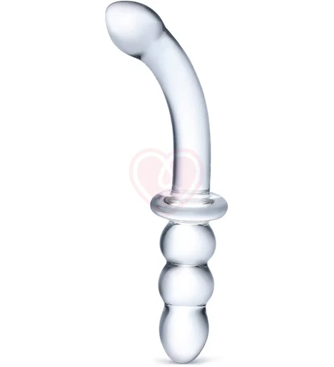 Стеклянный двухсторонний фаллоимитатор Glas Ribbed фото 1