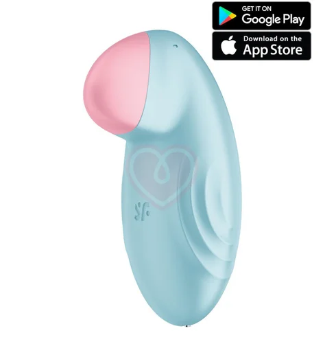 Мини-вибратор Satisfyer Tropical Tip с приложением голубой фото 1