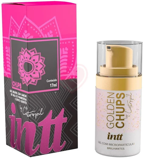 Гель для поцелуев Intt Golden Chups Малиновые конфеты 17 мл фото 1