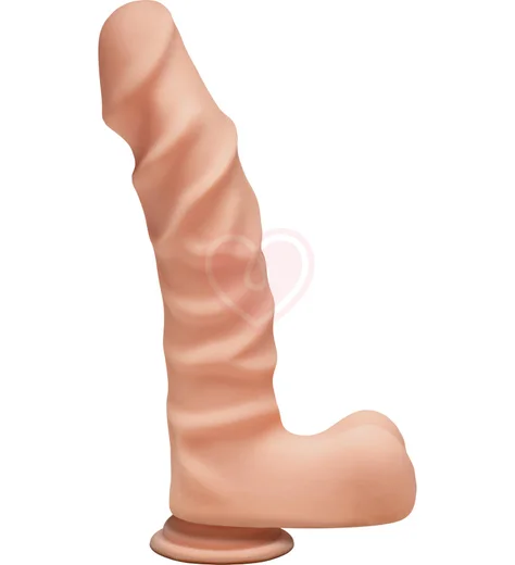 Рельефный фаллоимитатор с мошонкой The D Ragin D 20 см телесный фото 1