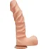 Рельефный фаллоимитатор с мошонкой The D Ragin D 20 см телесный фото 1