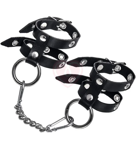 Наручники из двух ремешков Pecado BDSM черные фото 1
